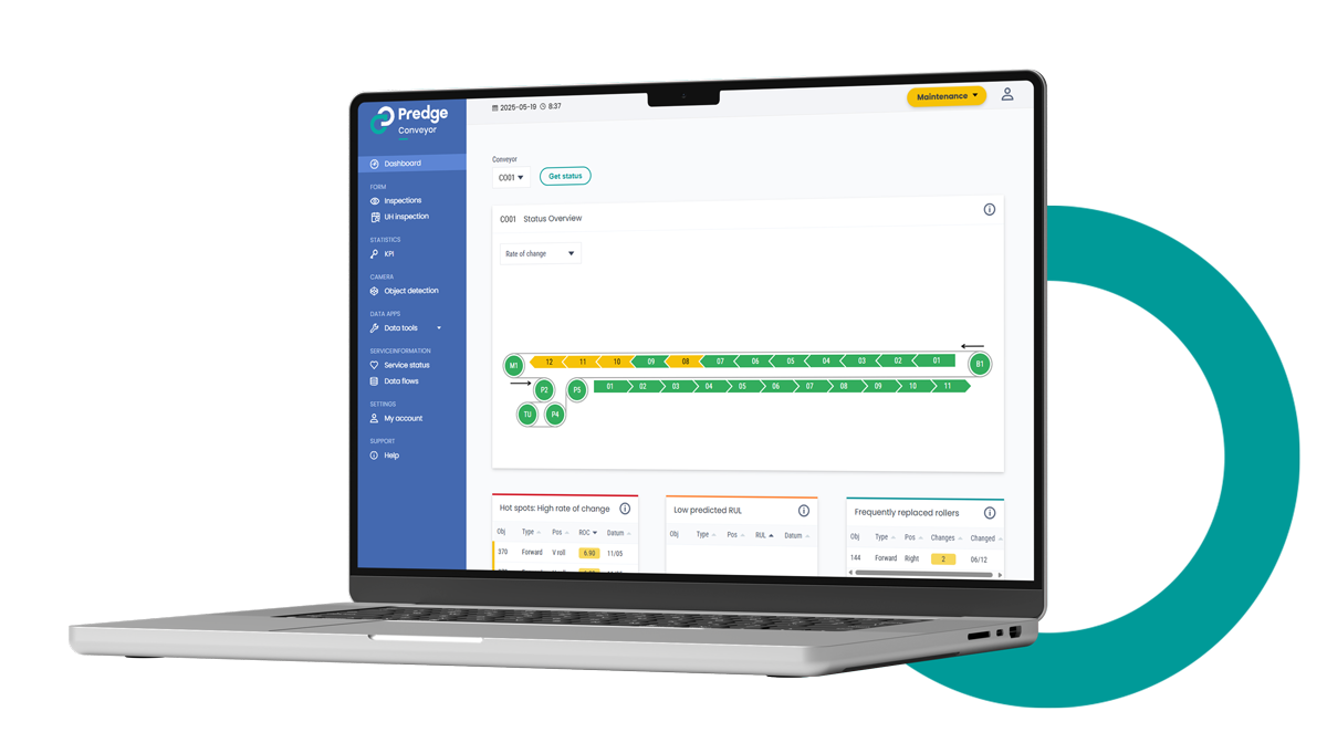 Predge conveyor desktop interface 